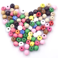 40pcs mixed 10mm wood spacer beads diy charm jewelry crafts making eco friendly lead free kids handwork ornaments accessories