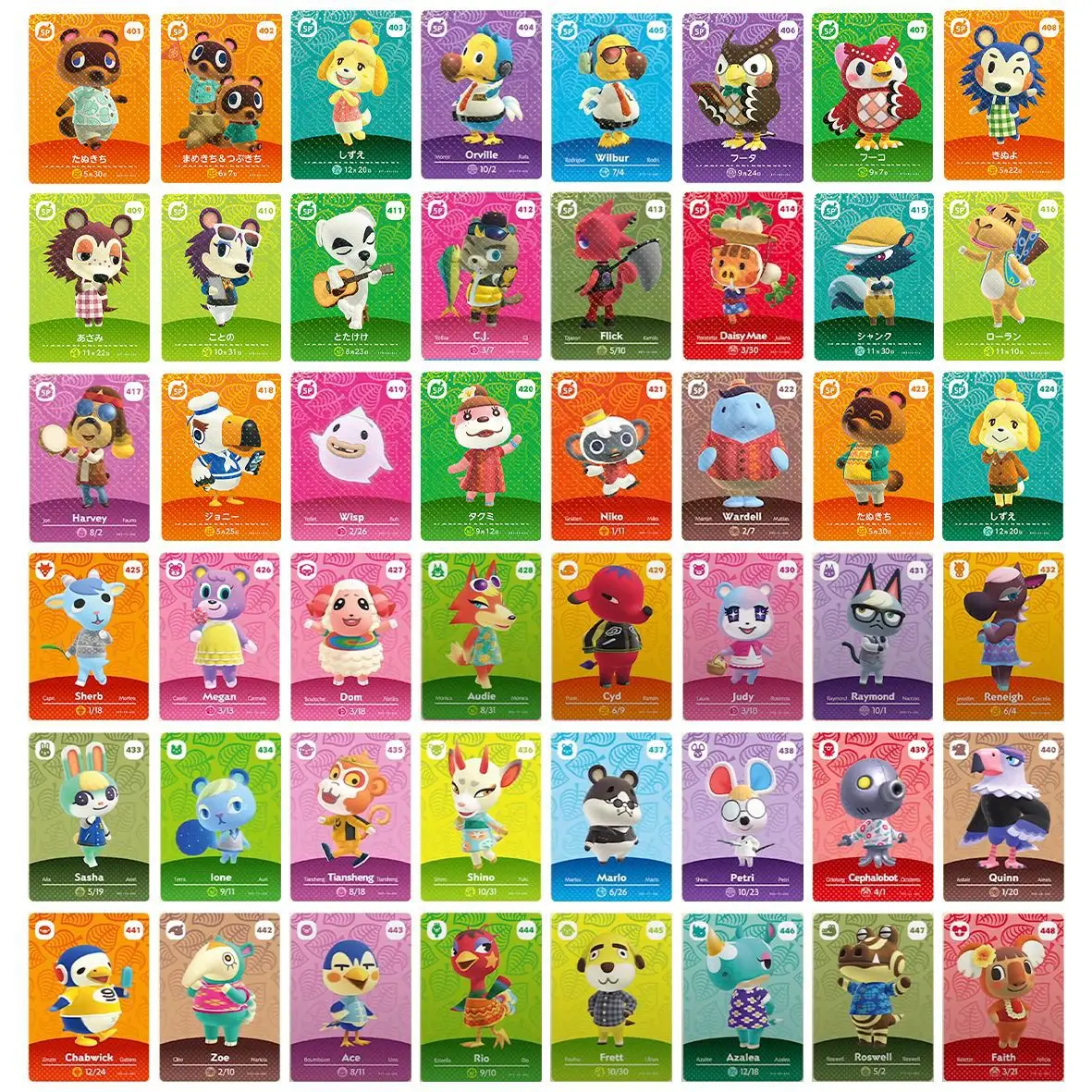 Juego de cartas de Amiibo de animales Crossing New Horizons, tobillera, Marshal, Maple, NS, Switch, 3DS, Mini tarjetas NFC, serie 1, 2, 3, 4, 5-0