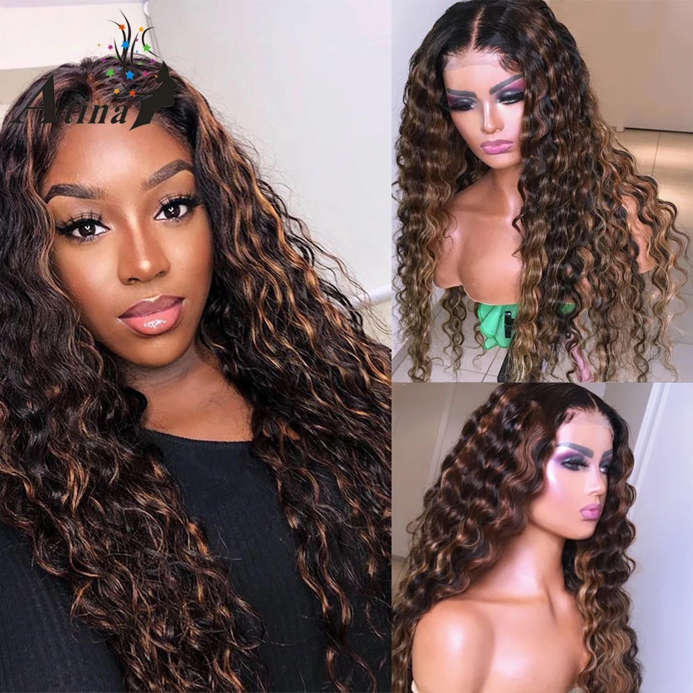 180 плотность Мёд блондинка изюминка Парик HD прозрачный Синтетические волосы на