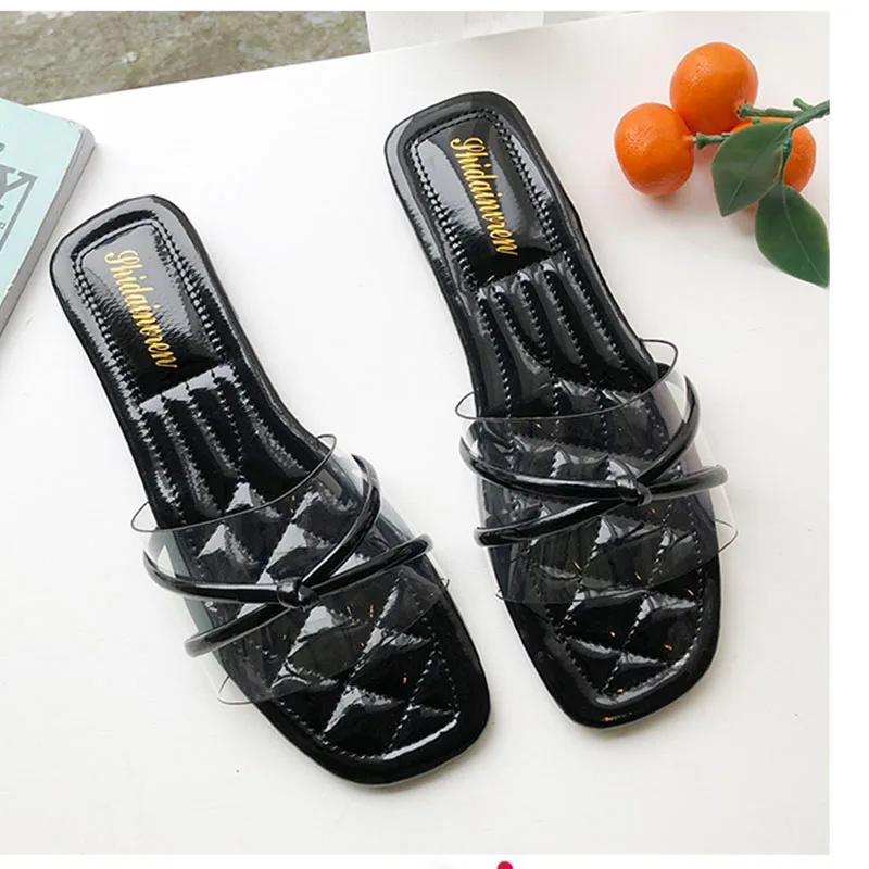 Шлепанцы женские летние пляжные сандалии без застежки шерстяные с жемчугом