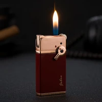 double fire straight into the open fmale lighter windproof metal protable inflatable ligjhter smoking accesoories men gift