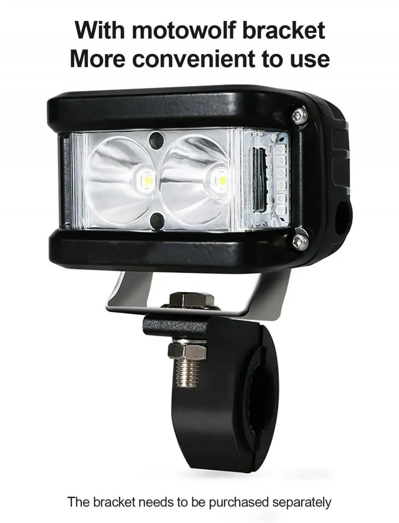 

1pcs MDL5002B Headlight Motorcycle External Strobe Light Red Blue Warning Light Bar Cross-country Waterproof Flashing Work Light