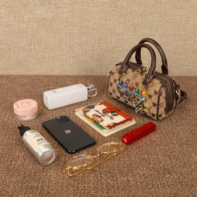 

Lazy pillow bag mini cylinder portable messenger bag retro ins western fashion box bag