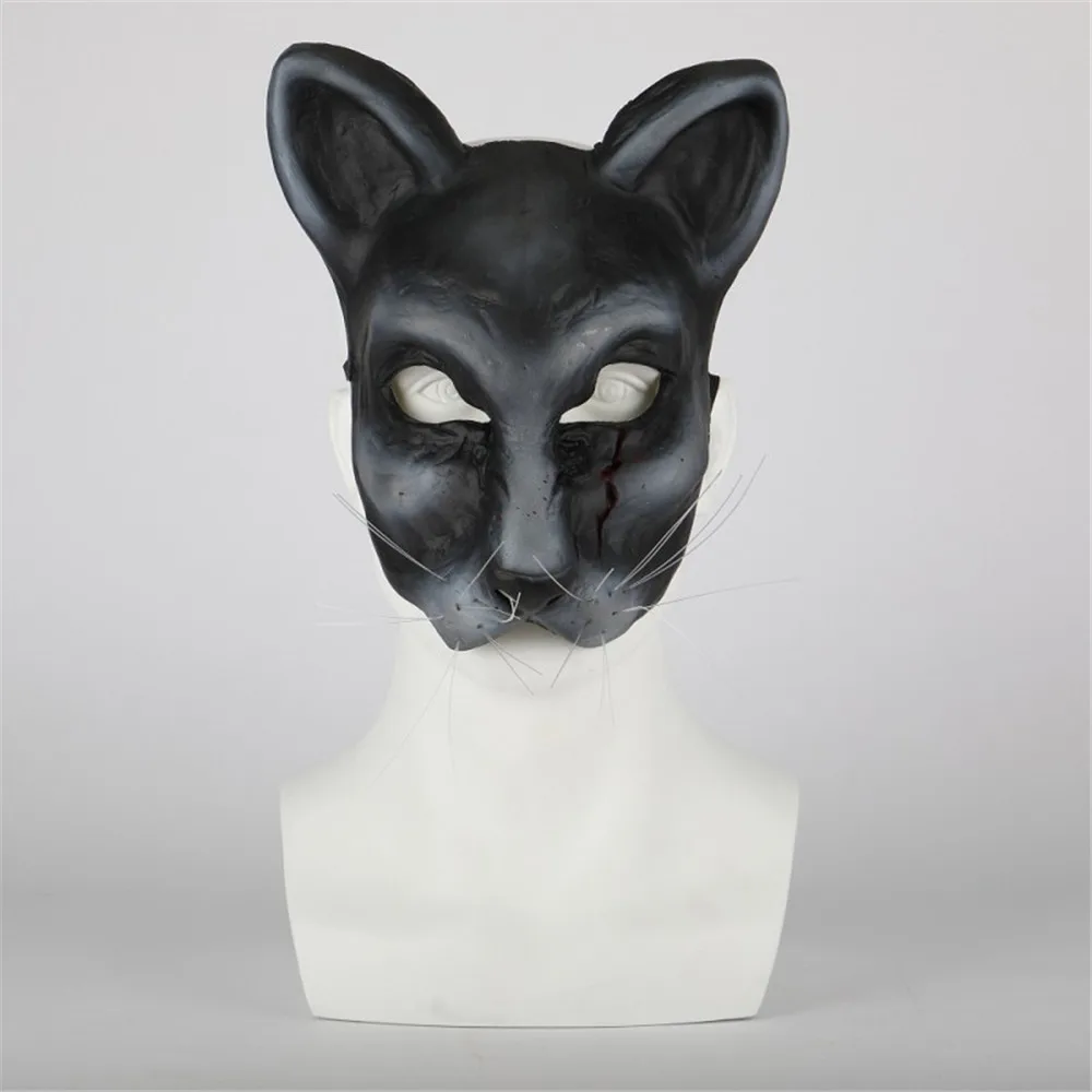 Movie Pet Sematary Ellie's Cat Cosplay Face Mask Latex Scary Creepy Half Adult Unisex Props Party Halloween | Тематическая