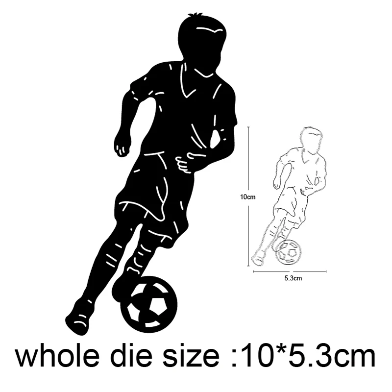 

Мальчик играя футбол металла резки штампы трафареты для скрапбукинга штампы тиснение штампы поделки бумажные штампы и штампы Новый 2020
