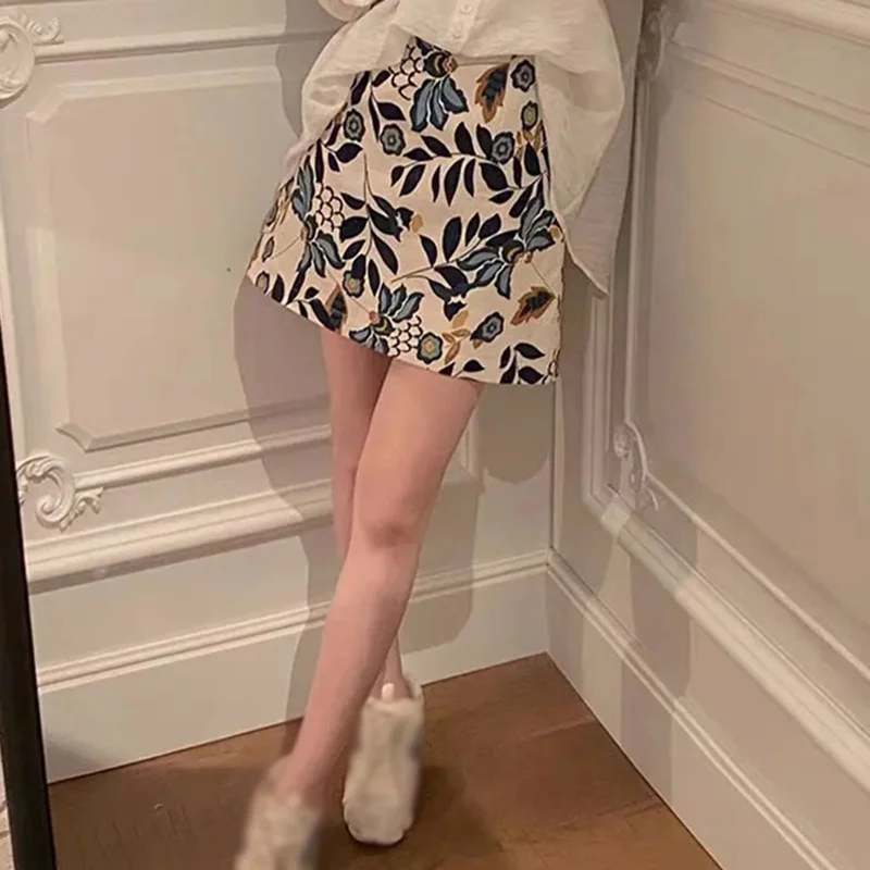 

Women Print Short Skirt Female Casual Skirt Fashion Summer High Waist Skirt