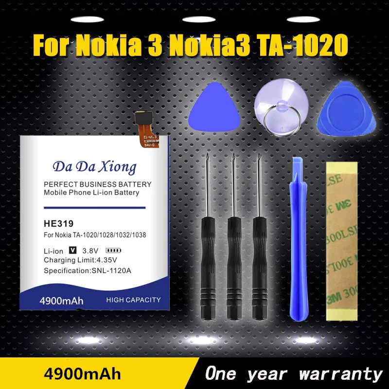 4900 мАч высокое качество Мобильный аккумулятор HE319 для Nokia 3 Nokia3 TA 1020 1028 1032 1038 литий