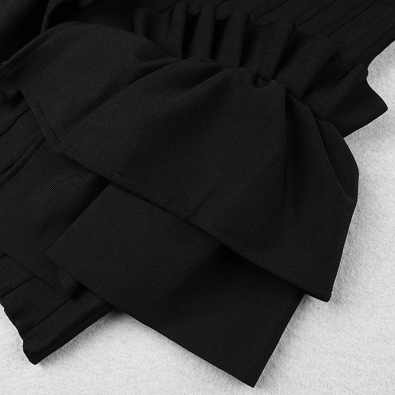 

New Bandage Dress Women Spaghetti Strap V-neck White Ruffles Night Club Sexy Celebrity Party Bodycon Mini Dress Women Vestidos