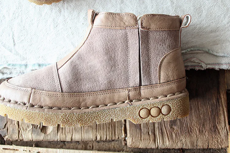 Careaymade-Retro short women's boots CASUAL BOOTS flat bottomed hand-made comfortable boots literature and art Boots