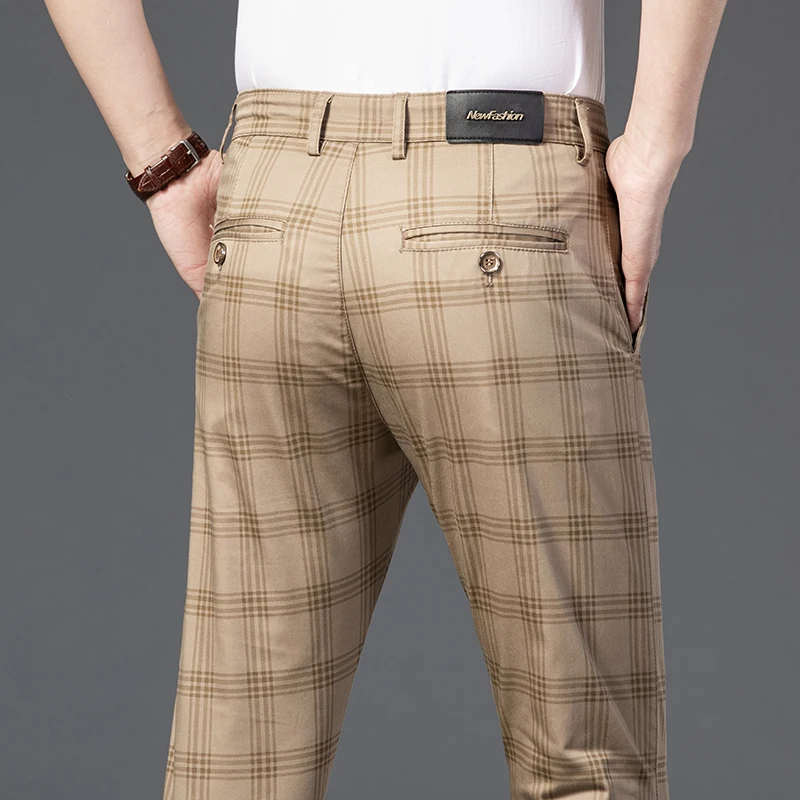 Брюки мужские клетчатые весна-лето-осень | Мужская одежда