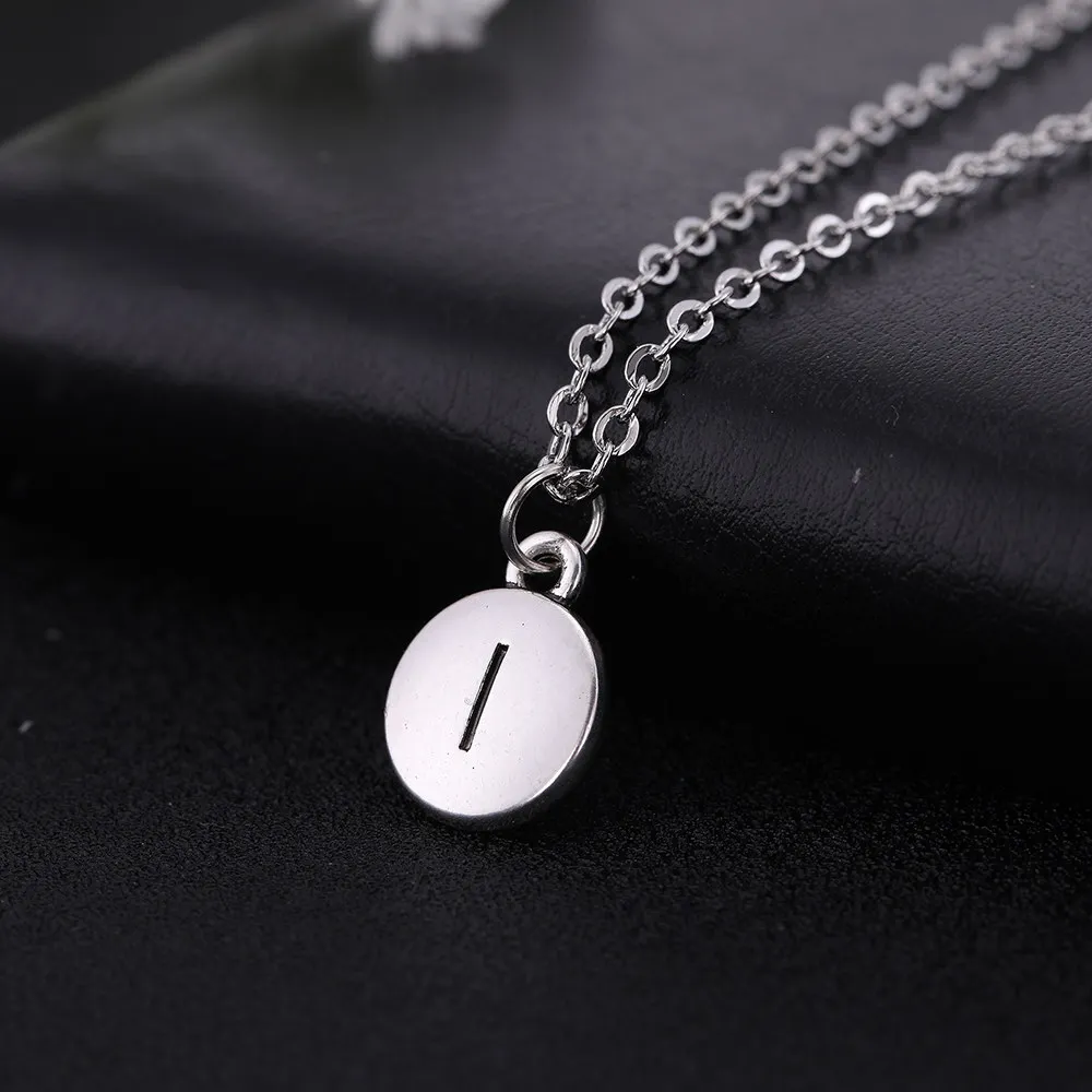 Ожерелье серебряного цвета с простыми буквами алфавитом|Цепочки| |