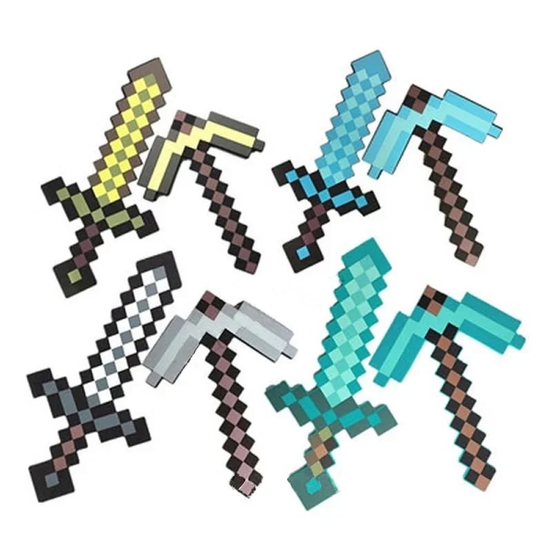 

MC Mine toys EVA Swords Perfect My World Pickaxe Axe Diamond Long Knife Action Party Toy Christmas Kids Gifts