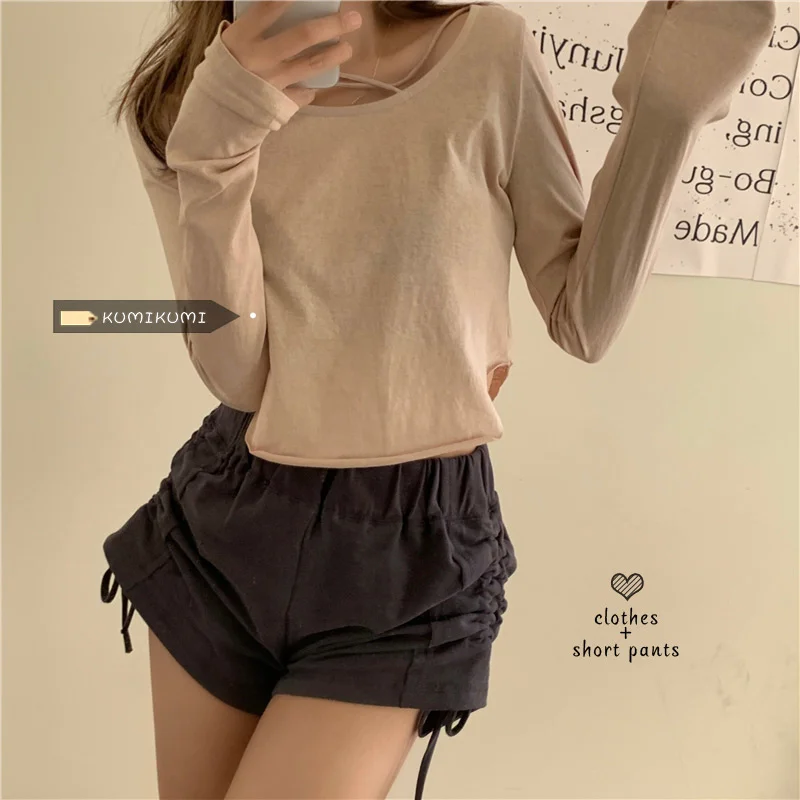 Дизайнерские шорты штаны популярный костюм для девочек Солнцезащитный Топ