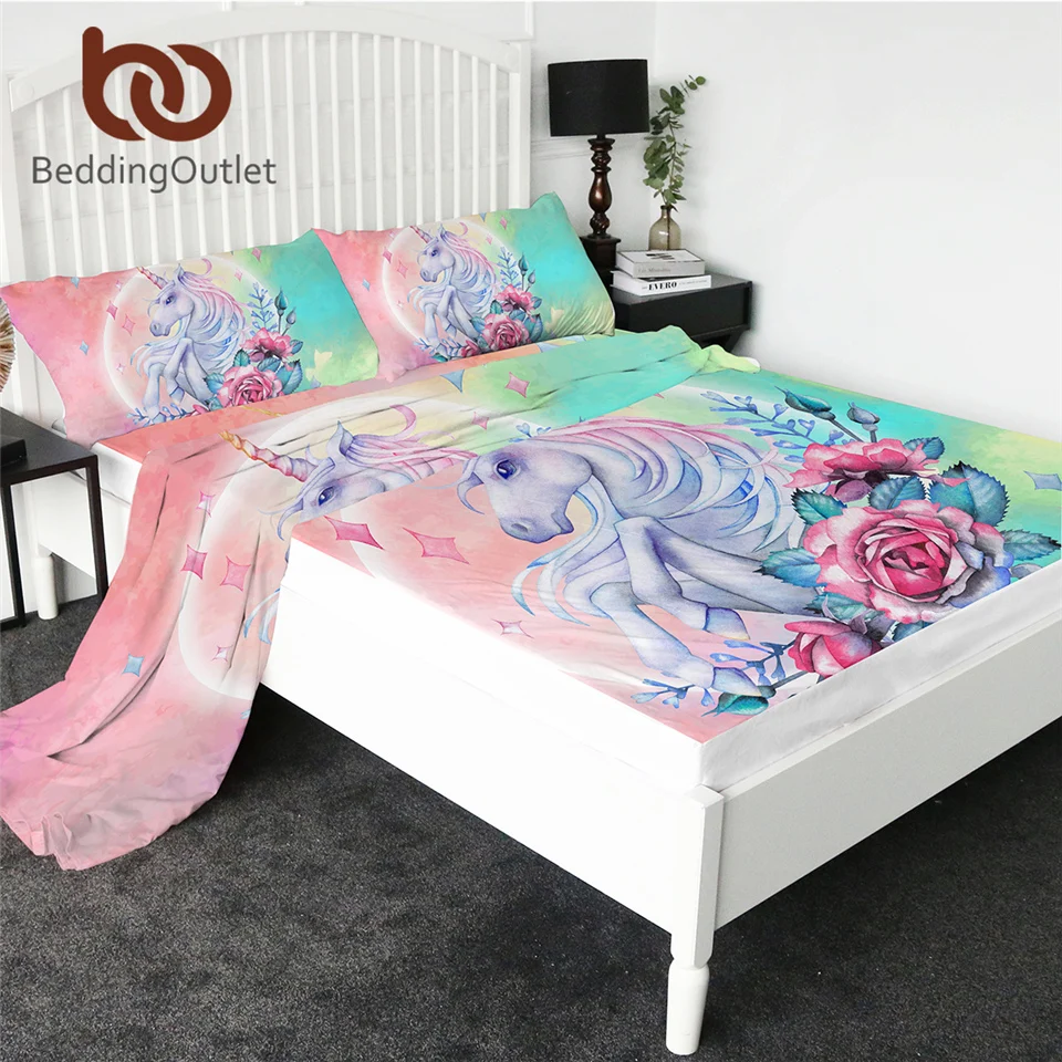 Постельное белье с 3D принтом комплект простыней из 4 предметов простыня