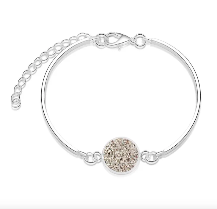 

SPC8 Silver CZ Zircon Big Circle Round Bracelet For Women Geometric Chains Girl Charms Fine Jewelry ID