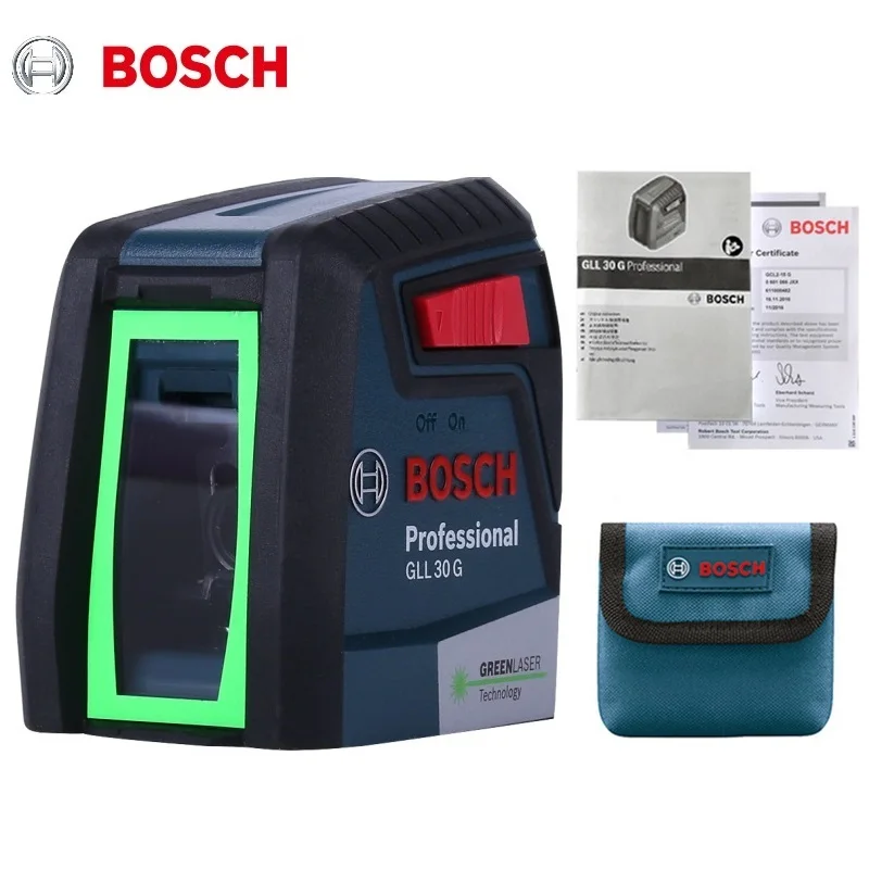 Лазерный уровень Bosch GLL30G высокоточный светильник линейный зеленый