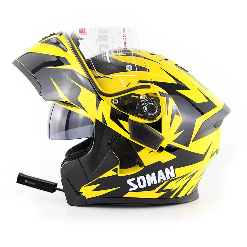 Casco Moto мотоциклетный шлем с полным лицевым покрытием Bluetooth гарнитура ABS Capacetes Para двойной козырек Capacete