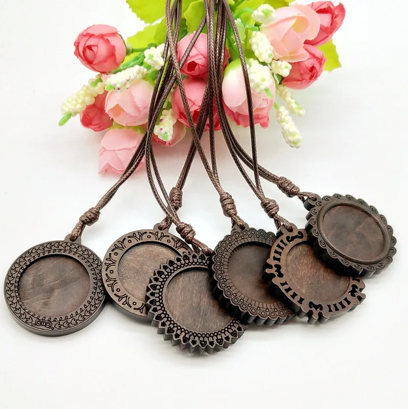 5 шт. дерево Кабошон Настройки пустая подвеска с основанием Камея 25 мм Внутренний