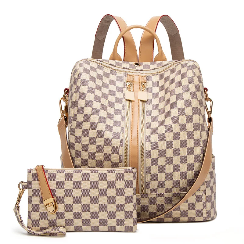 

16inch Women's Bag 2020 New Check Backpack Fashion Women's Backpack Fashion Brand Back Pack Backpacks for Women Designer Bags