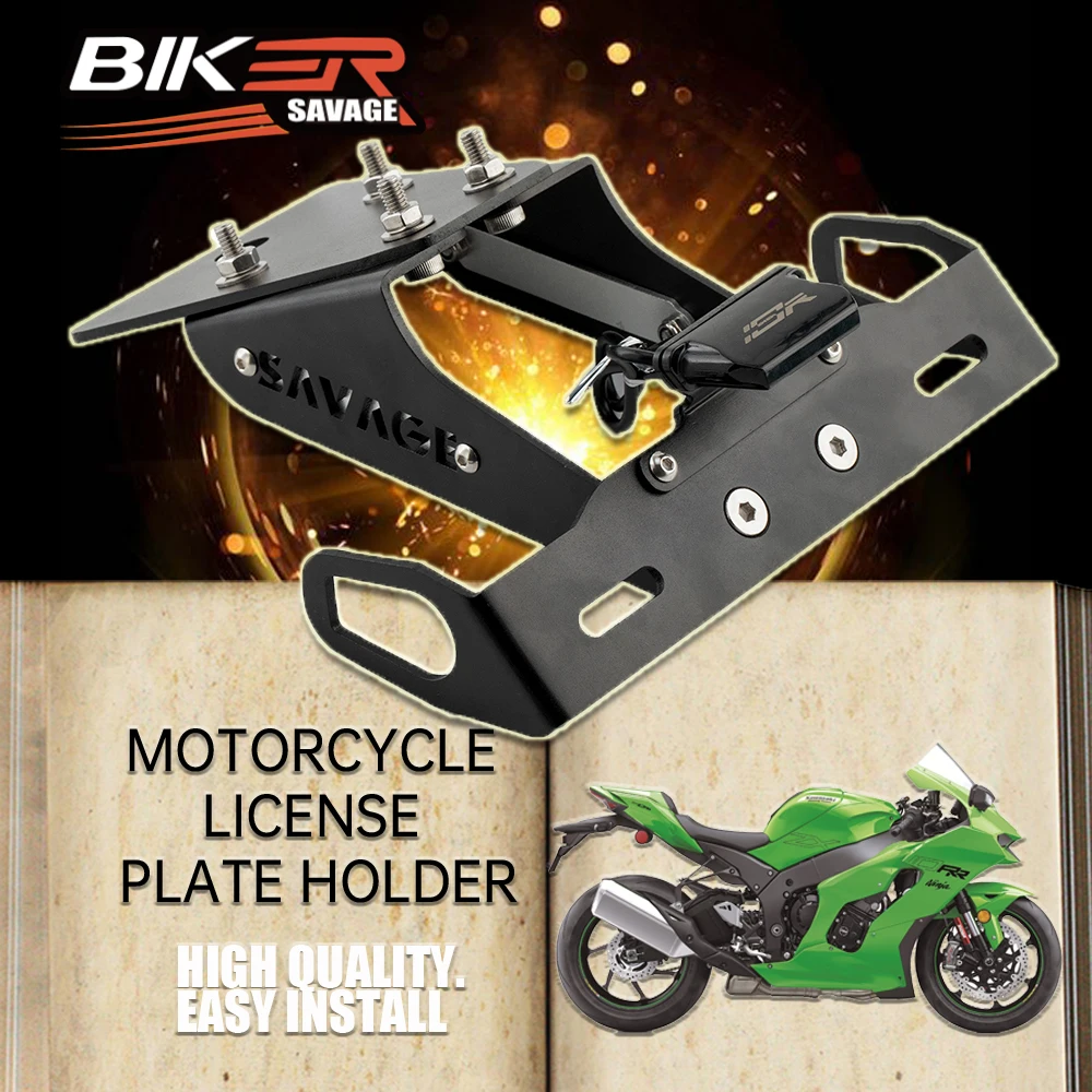 

Motorcycle License Plate Holder For KAWASAKI ZX-10R ZX10R NINJA 2017-2020 ZX-10RR Accessories Tail Tidy Fender Eliminator Mount