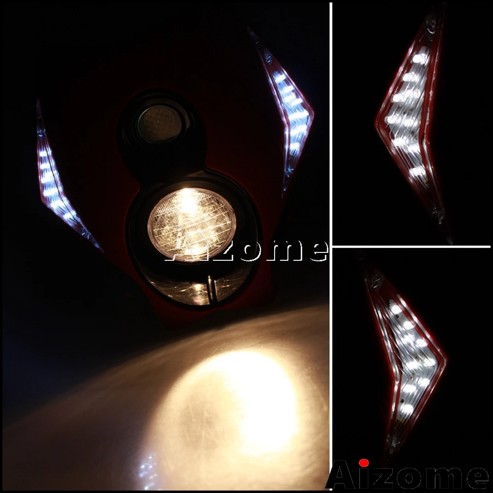 Мотоцикл два фонарь красный светодиодный налобный универсальный мотокроссный