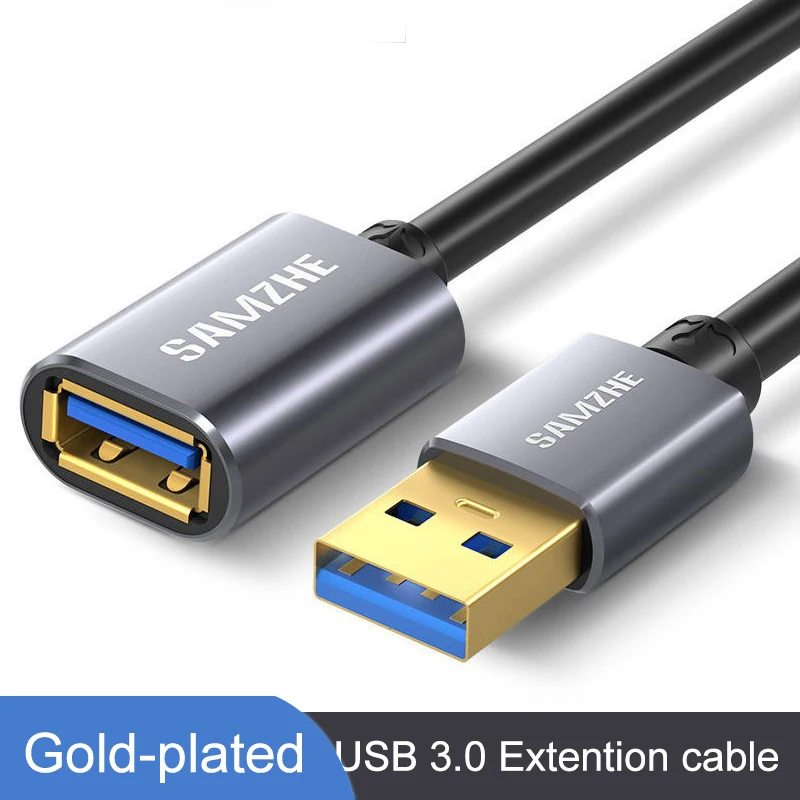 SAMZHE удлинитель USB 3,0/2,0 плоский Удлинительный Кабель AM/AF 0,5 m/1 m/1,5 m/2 m/3 m для PC tv PS4 компьютерный удлинитель для ноутбука