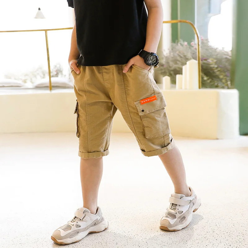 Шорты для мальчиков 8 10 12 лет бермуды хлопковые детские штаны Брюки с карманами и