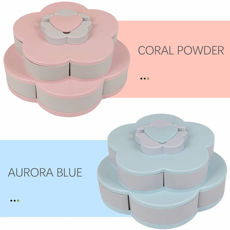 1 шт. креативная двухслойная вращающаяся коробка для хранения пластиковая