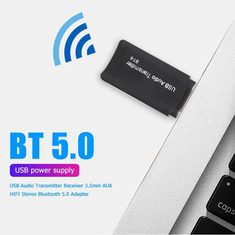 BT-6 2 в 1 Bluetooth 5,0 приемник передатчик беспроводной аудио адаптер переключение через штекер USB для ТВ ПК компьютер