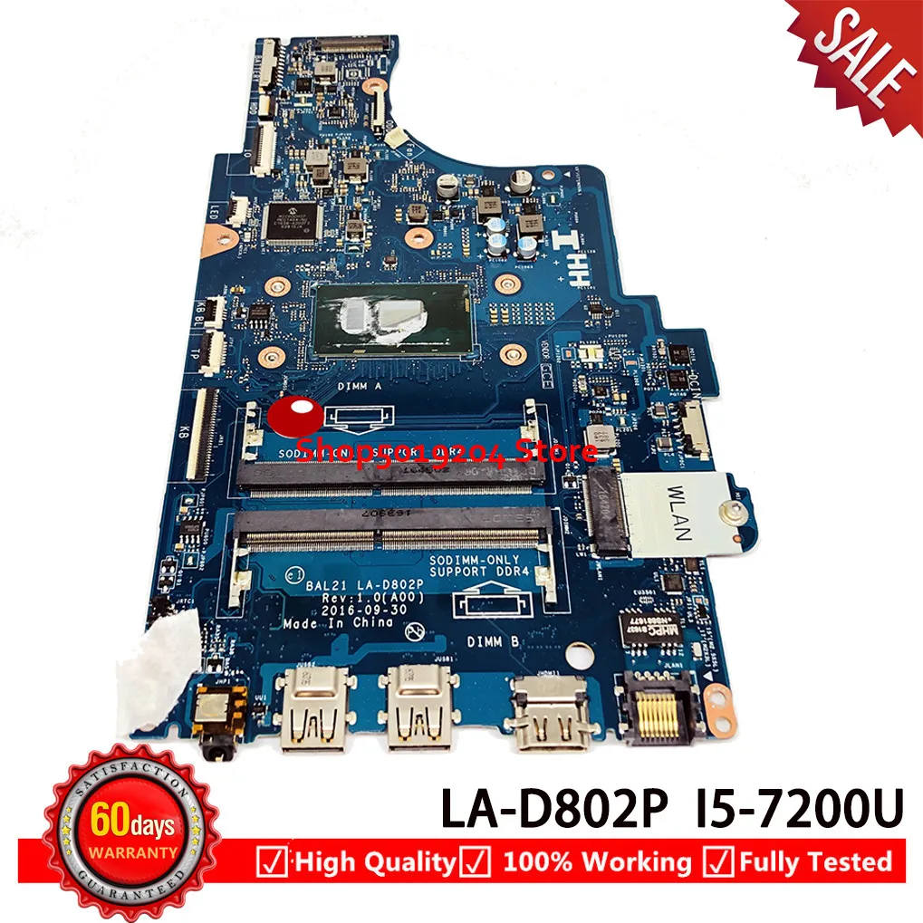 Материнская плата для ноутбука DELL Inspiron 15 5567 5767 с i5 7200U DDR4 CN 0DG5G3 DG5G3 материнская BAL21 LA