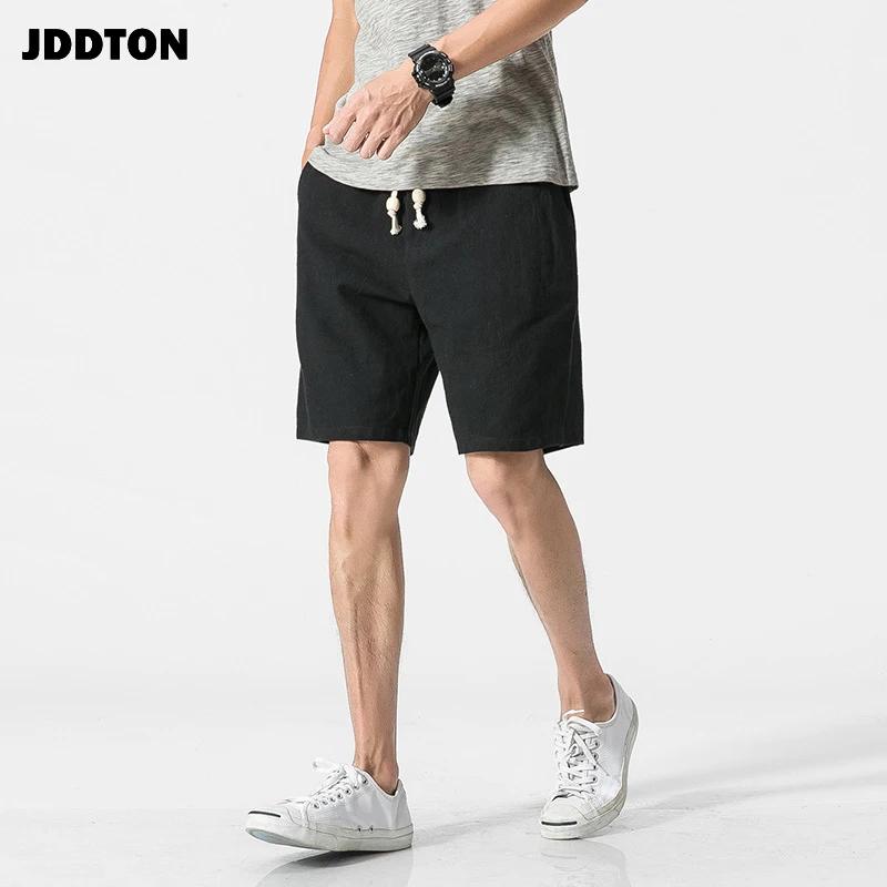 JDDTON летние мужские хлопковые льняные однотонные повседневные шорты свободные