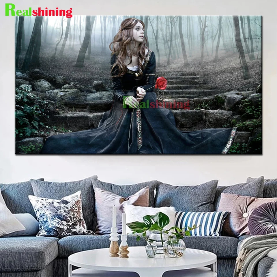 

С нетерпением ждем девушки розы алмазная живопись своими руками 5D Стразы Вышивка крестиком Алмазная мозаика ручной работы N2211