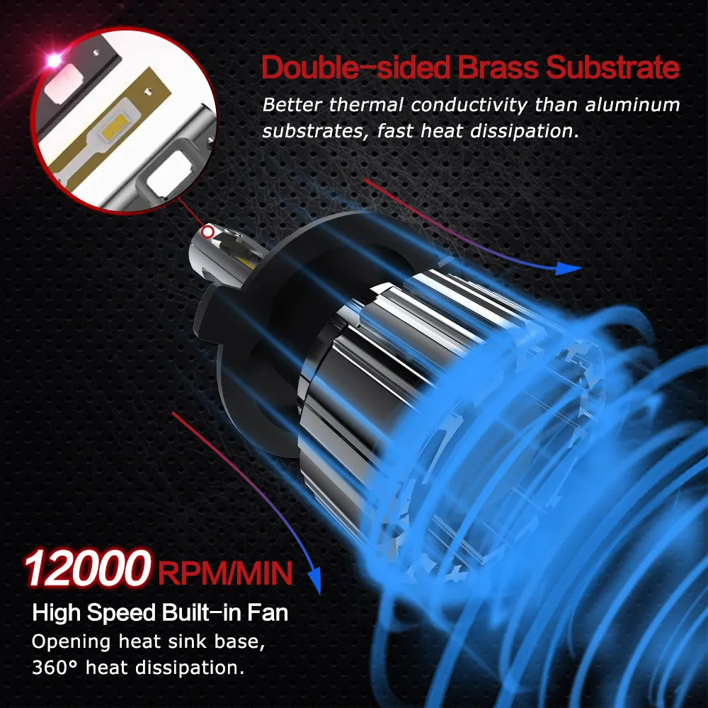 NOVSIGHT 90W 15000LM Автомобильный светодиодный головной светильник для автомобилей H4 HB2 H7 H11 9005/HB3 9006/HB4 светодиодный светильник лампы 6000K Автомобильные фары комплект 12V