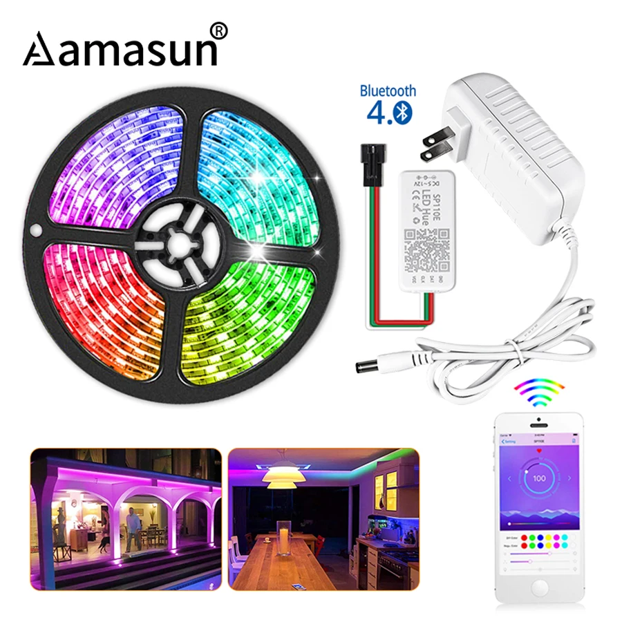 Светодиодная RGB лента WS2811 5050 SMD 12 В смарт приложение Bluetooth контроллер 60