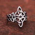Винтажное ажурное мужское кольцо из нержавеющей стали в кельтском стиле с узелком, простые скандинавские ирландские кольца в виде Троицы для женщин, драгоценности в подарок