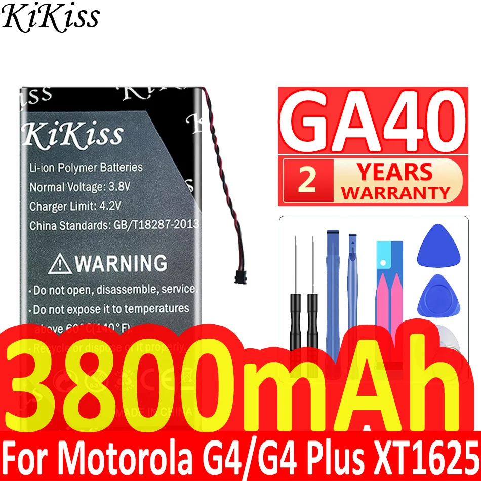 

3800mAh KiKiss Powerful Battery GA40 for Motorola Moto G4 for G4 Plus G4Plus XT1625 XT1622 XT1642 XT1640 Xt1626 XT1644 XT1643