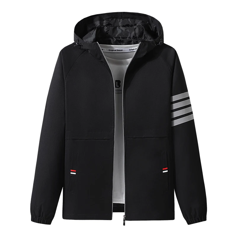 

2021 Spring Outdoor Jacket Waterproof Thin Trekking Coat Autumn Outwear Windbreaker Zipper Hooded Coat Slim Coat Mens Jackets