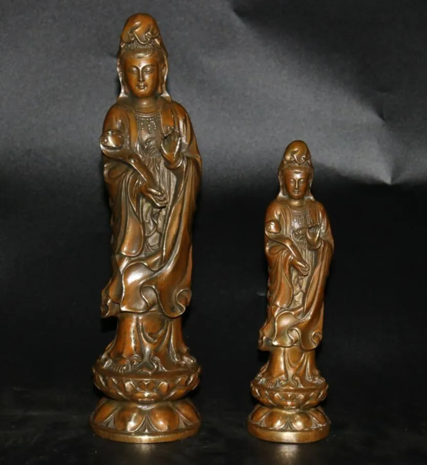 

Archaize латунная фигурка Ruyi Guanyin Будда Бодхисаттва статуя ремесла