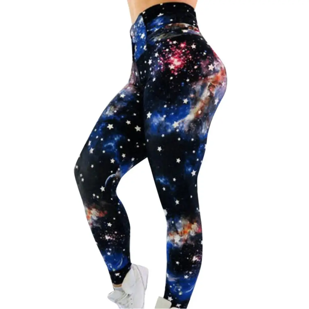 Бесшовные штаны для йоги с принтом женские Уникальные леггинсы фитнеса