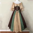 Женское платье на Хэллоуин дворец средневековый костюм винтажный Виктория 2 шт. винтажный длинный халат для карнавальвечерние Косплей необычная одежда