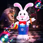 1,51,8 м Пасхальный надувной кролик выдувной Кролик Яйцо Украшение со светодиодсветильник кой для двора сада уличный Рождественский Снеговик Декор