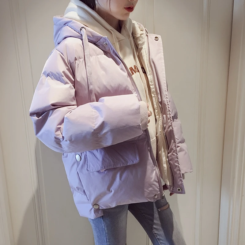 2022 Down Jacket Women's Winter Clothes Coat New Loose Thickened Hooded padd Cotton Coats Parkas Bubble Short Puffer Jacket