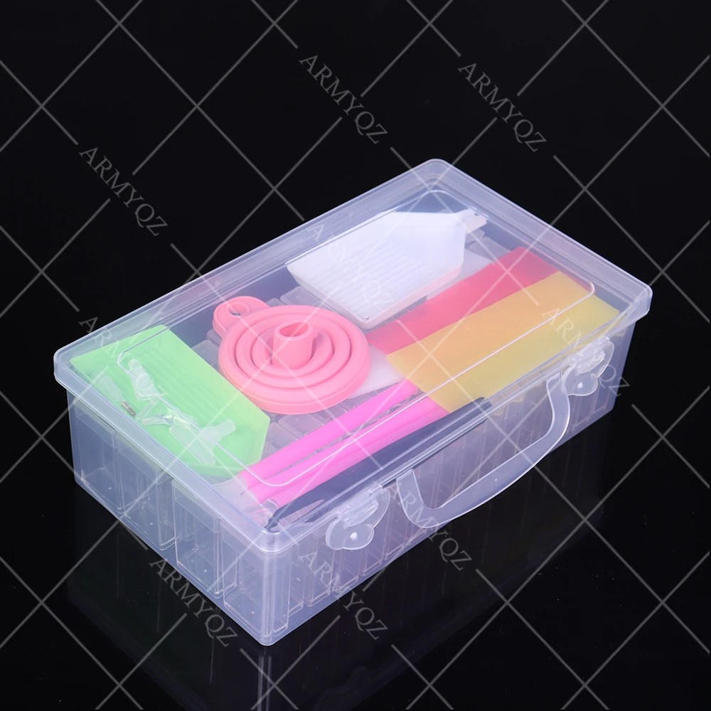 

ARMYQZ 64 Grids Diamond Painting Tools Sets Diamond Embroidery Accessories kits Beads Container Stone Convenience Storage Box