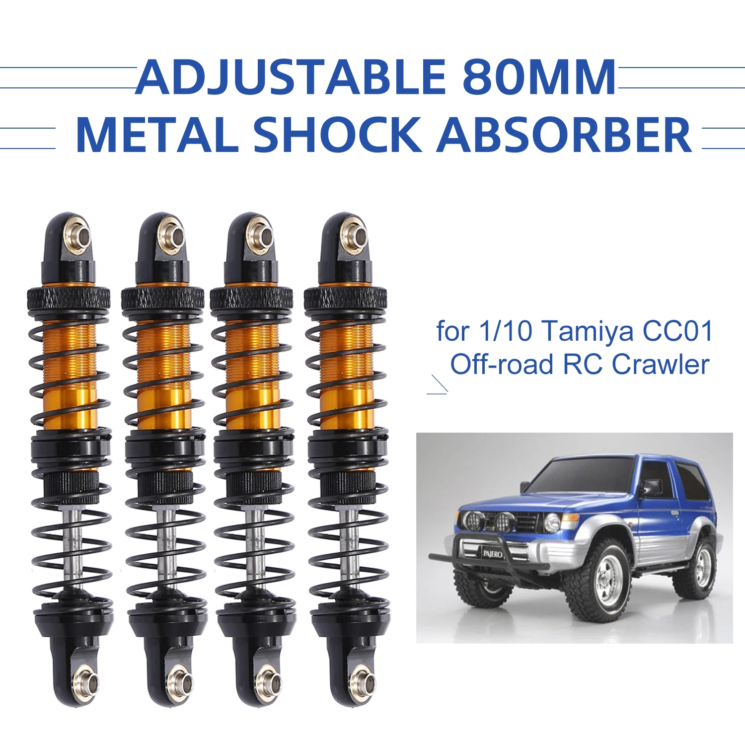 

4pcs Adjustable 80mm / 70mm Metal Shock Absorber Damper for 1/10 Tamiya CC01 RC Crawler Off-road Car Spare Part