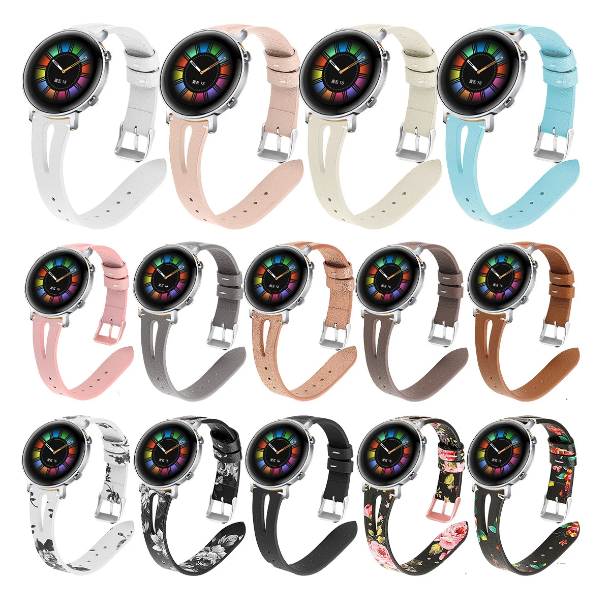 Ремешок кожаный для часов Huawei Watch GT/GT2 спортивный браслет Sumsung Galaxy Active 2 1 46 мм 42 20 22