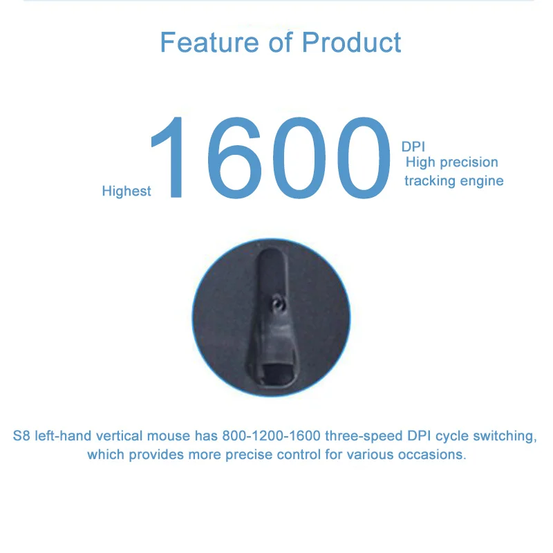 

Wireless Left Hand Vertical Mouse Ergonomic Gaming Mouse 1600DPI USB Optical Wrist Mice Mause With Mousepad For PC