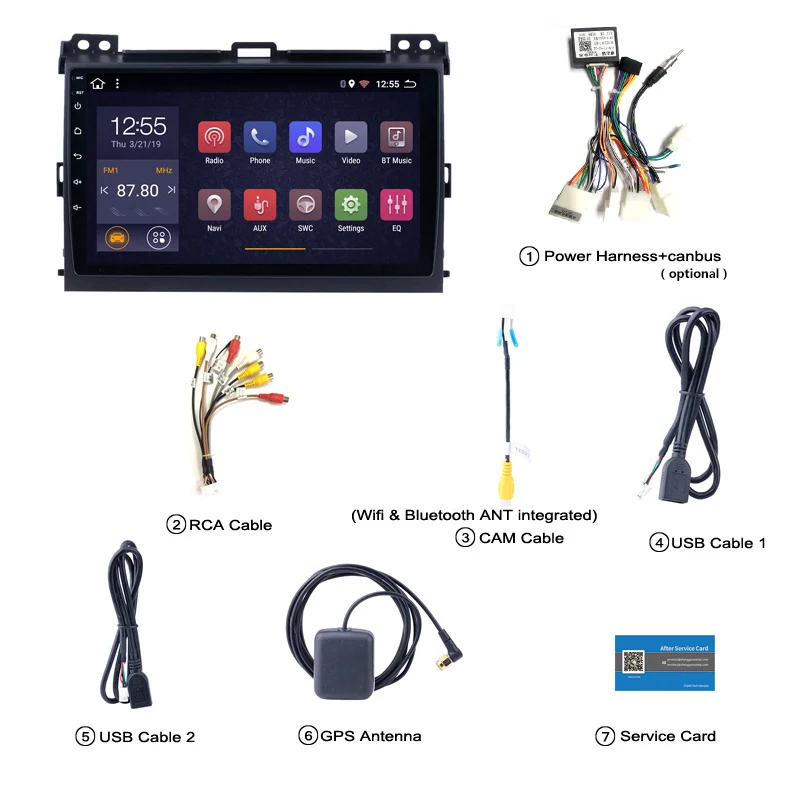 

Car Radio Multimedia dvd Player android GPS Navigation system For Toyota LAND CRUISER Prado 120 2003-2009 accessories no 2 din
