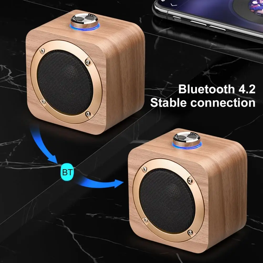 Портативная деревянная Bluetooth-Колонка Q1B 4.2 Беспроводная колонка с басами