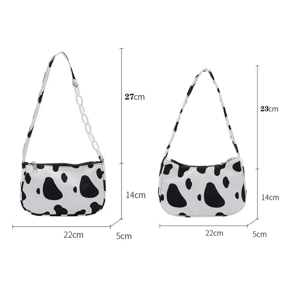 

Fashion Cow Milk Printed Women Handbag Nylon Simple Casual Underarm Shoulder Bags Small Female Daily Bag