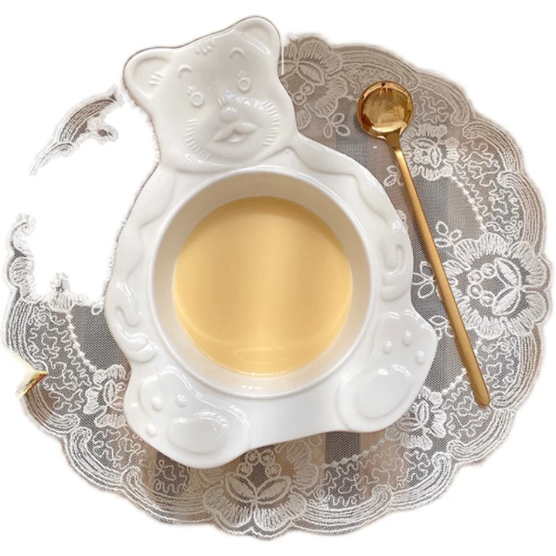 Creative Ceramic Bear Shape Steamed Egg Bowl Household Baking Oven Tableware Porcelain Salad Dessert | Дом и сад